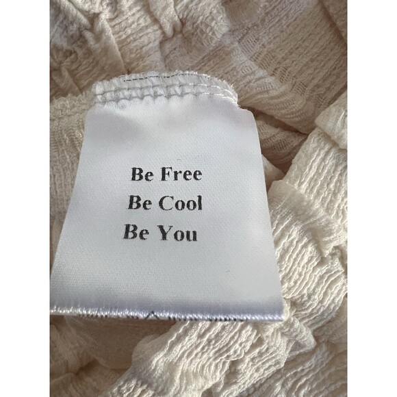 Vrg Grl Wide Leg Cream Pants Pull On Lounge Textured Quiet Luxury Size 10 - Picture 5 of 8